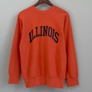 Vintage Illinois Illini 70s 80s Raglan Sleeve Crew Sweatshirt  Size Small